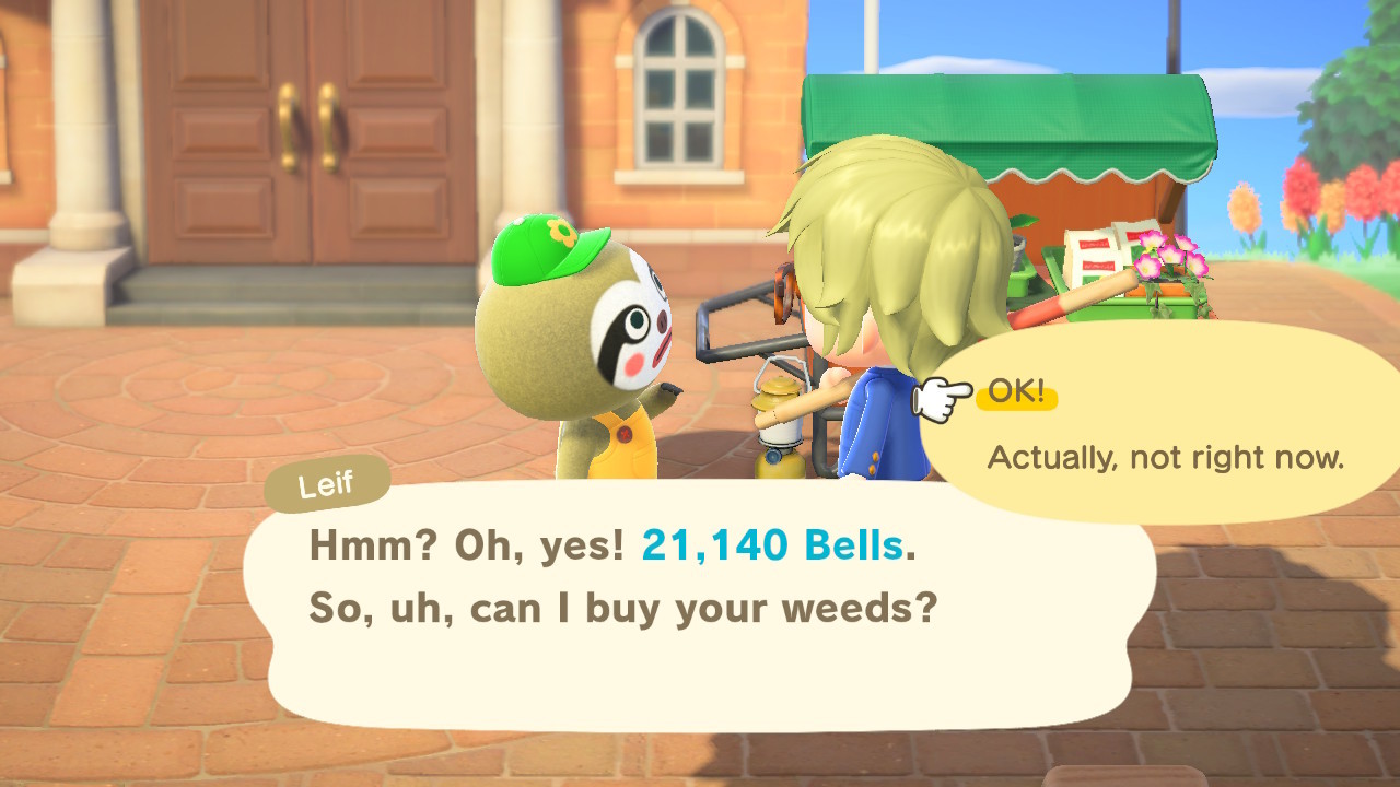 Leif buying 21,140 bells worth of weed